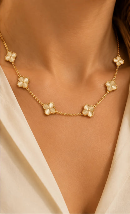 Collier 10 Trèfles Dorés