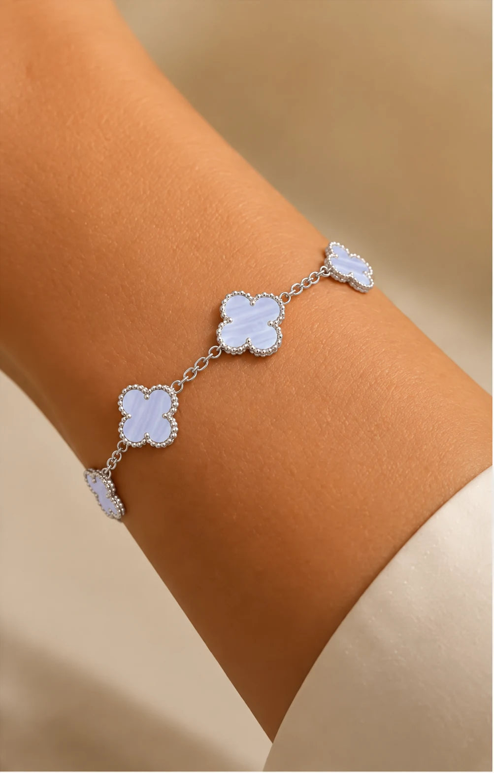 Bracelet Argenté/bleu nacré