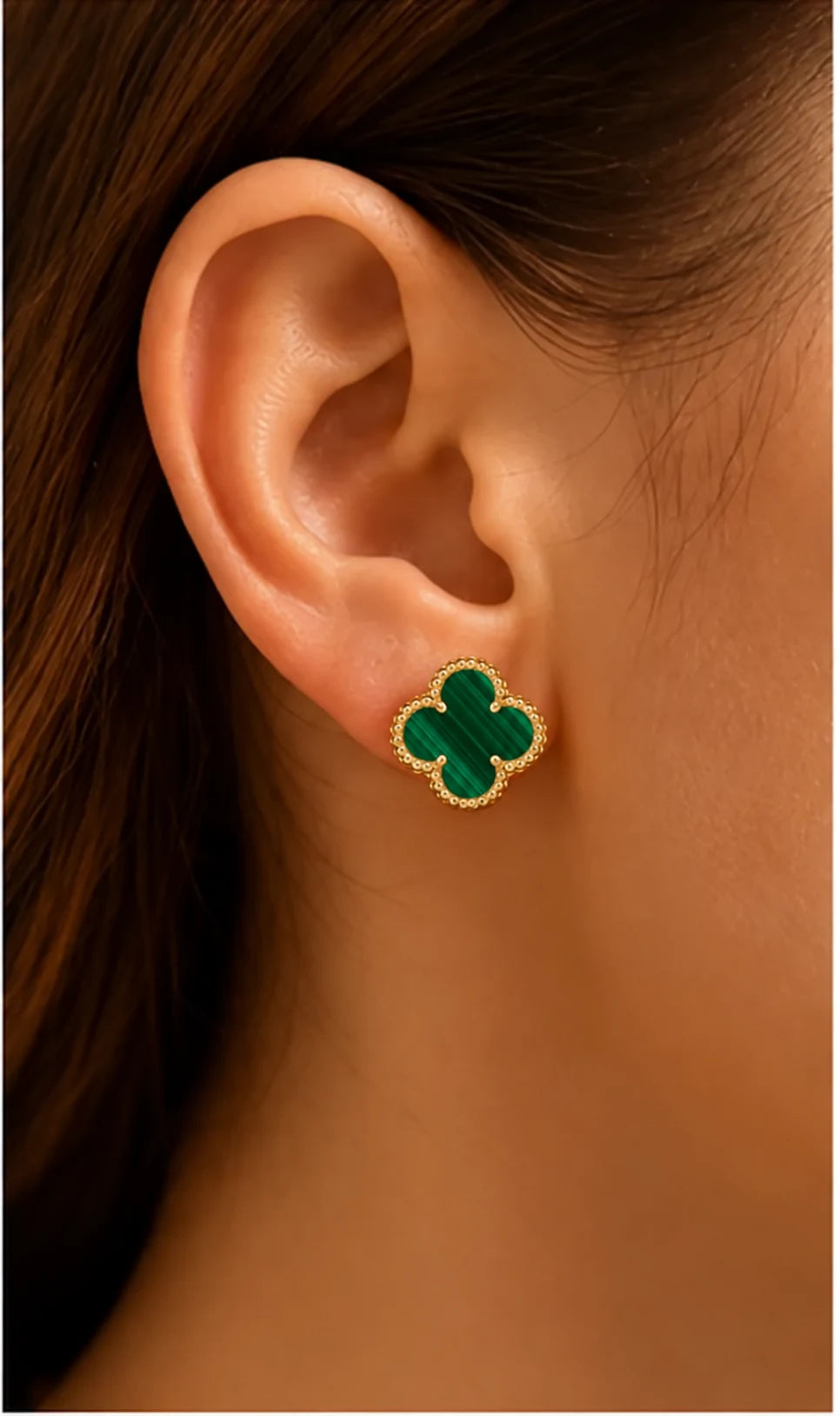 Coffret  N°3 Collier, Bracelet Boucles d'oreille Doré/ vert émeraude