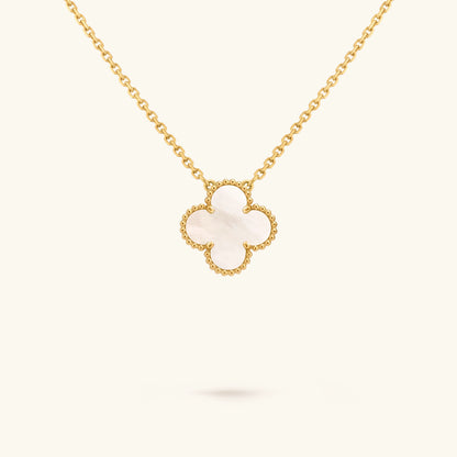 Collier Trèfle Doré/Nacré Blanche