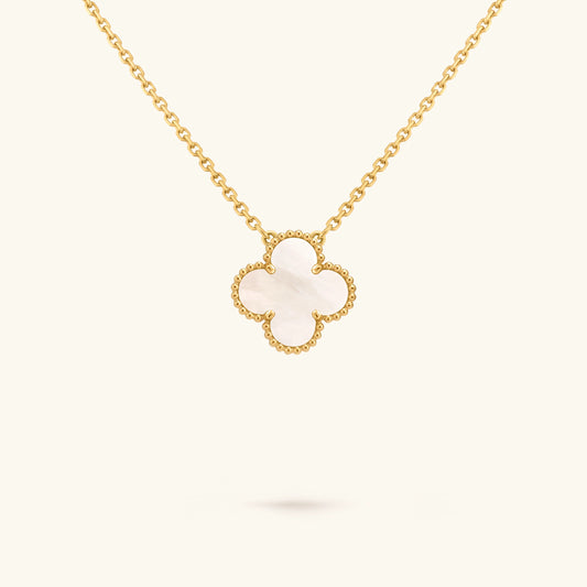 Collier Trèfle Doré/Nacré Blanche
